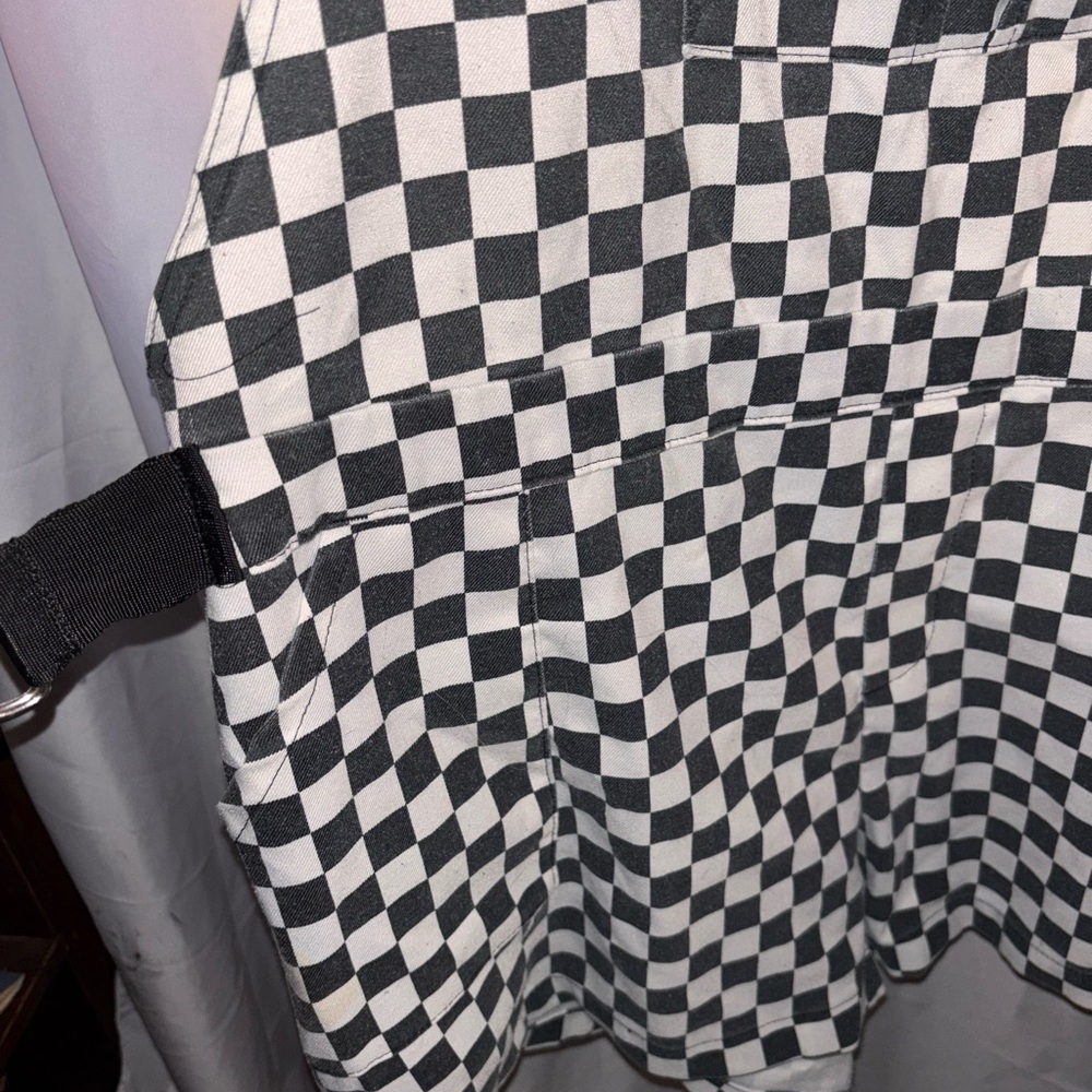 Hot Topic Plus Size Overall Shorts in Black and White Checkerboard pattern - Picture 5 of 5
